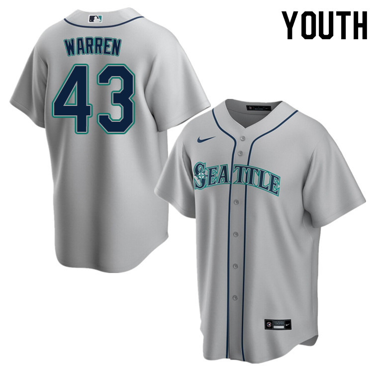 Nike Youth #43 Art Warren Seattle Mariners Baseball Jerseys Sale-Gray